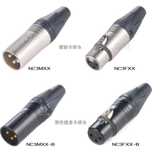 NEUTRIK Three-pin male/female XLR Cannon connector gold-plated/silver-plated NC3MXX/NC3FXX NC3MXX-B/NC3FXX-B NC3MXX-WT/NC3FXX-WT