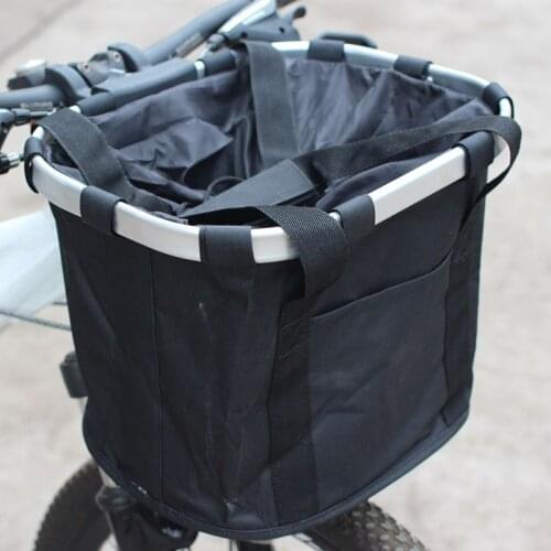 Bicycle Basket Folding Removable Front Bike Handlebar Basket Detachable Bag