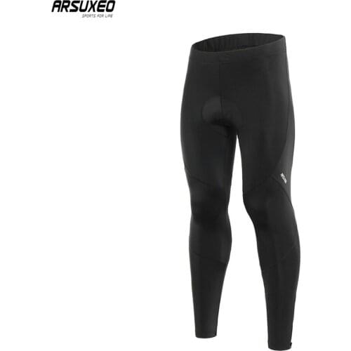 ARSUXEO Mens S Cycling Pants 3D padded Cycling Compression Tight GYM Bike Elastic Tights Shockproof Breathable Fitness 18C92