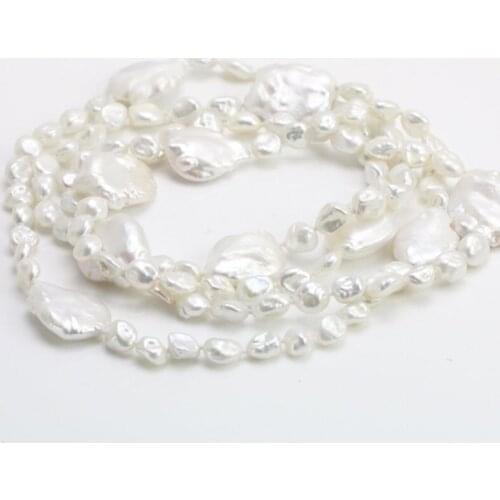 8-14MM White Color Baroque Pearl Jewelry,Real Keshi Freshwater Pearl Necklace,Classic Bridesmaids Women Gift Jewelry