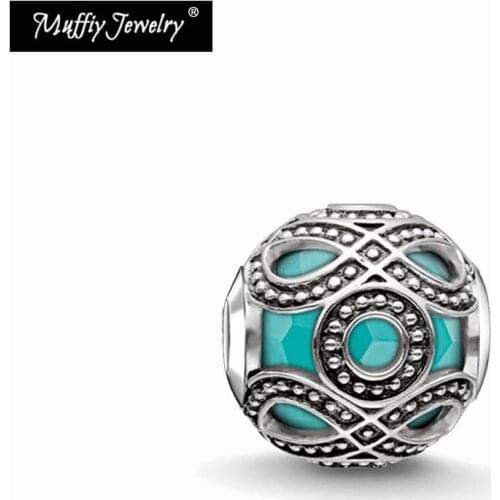 Green Ethnic Charm Beads,Karma Europe 2017 Brand New Good Fashion Jewelry Fit Key Necklace Bracelet,Earring, Silver