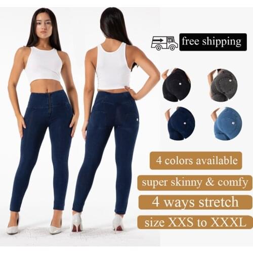 Melody High Waisted Jeans Womens Straight Leg Jeans Fitness Jeggings for Women Mom Femme Shapewear Bodysuit Push Up