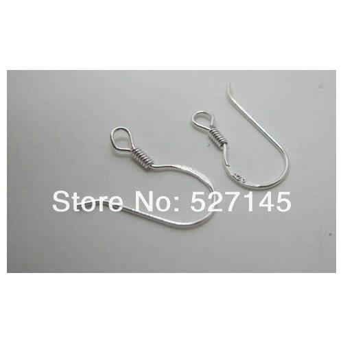 1Pair 925 Sterling Silver Earring Wire Hook Coil Ear Wire Beads Jewelry Findings