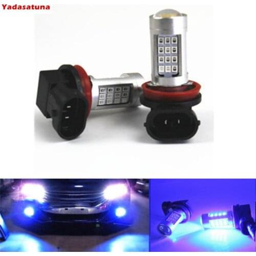 2PCS Super Bright White/Amber/Blue 42SMD 2835 9006 HB4 9005 H8 H11 LED Bulbs Car Auto High Beam Daytime Running Lights Fog Lamps