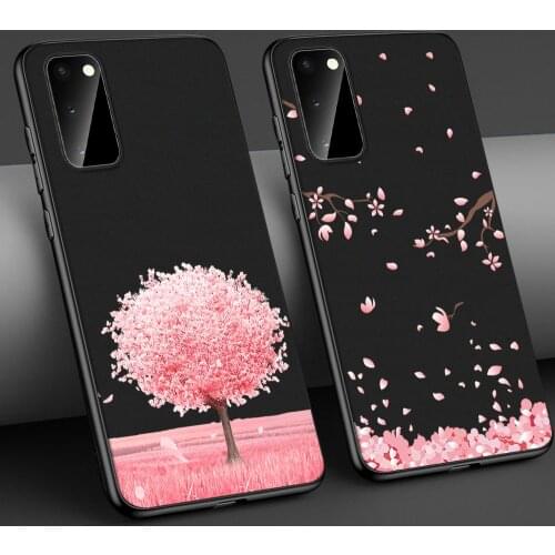 Pink Flower Phone Case for Samsung A50 A51 A71 A40 A70 A20 A20E S10 S20 S9 S8 S7 Edge Ultra Puls Note 10 9 8 Plus Soft Cases
