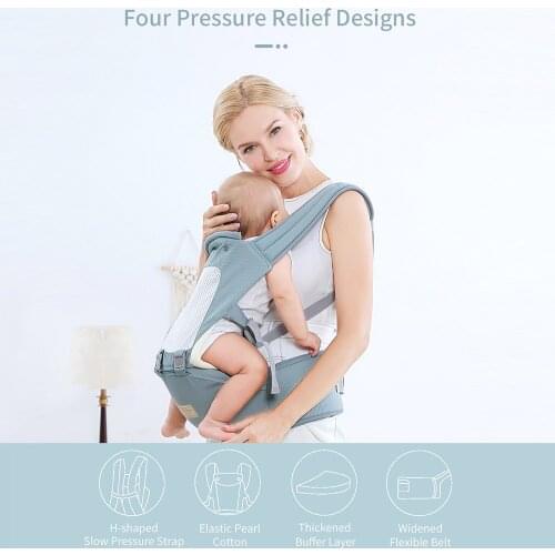 Insular Multifunctional Baby Carrier with Hip Seat Lumbar Support Wasit Stool Detachable Breathable Style for 0-36M Newborn Baby