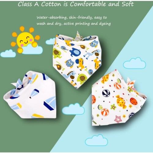 Baby Cotton Bibs Double Snap Button Triangle Bandana Babies Accessories Newborn Cute Carton Feeding Burp Cloth Child Supplies