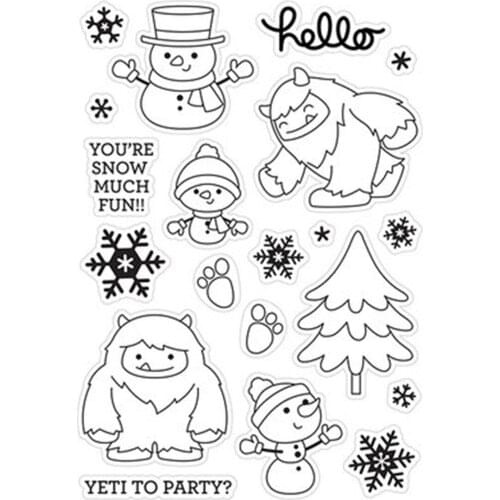 DIY Stemcil Cutting Dies & Cling Stamp Of Christmas Tree Snowflake Snowman Monster Handcrafts Scrapbooking Paper Embossing Seal