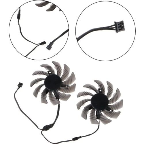 2Pcs 80MM T128010SM 3Pin 12V 0.2A VGA Fan Graphics Card Cooling Fan for GV-N960OC GTX 960 Fan
