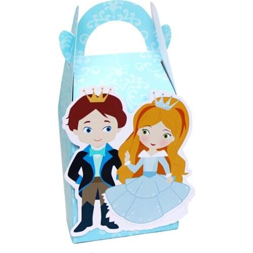 Royal Couple Cinderella Favor Box Candy BoxGift Box Cupcake Box Boy Kids Birthday Party Supplies Decoration Event Party Supplies
