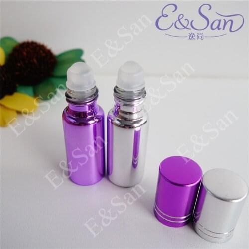 Colorful Glass Perfume Roll On 5ML Small UV Empty Bottle 10PCS/LOT