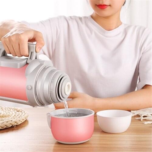 Fashion bpa-free 1000ml Large Capacity outdoor travel thermals bottle portable handle tea milk Vacuum Flask food Braise pot