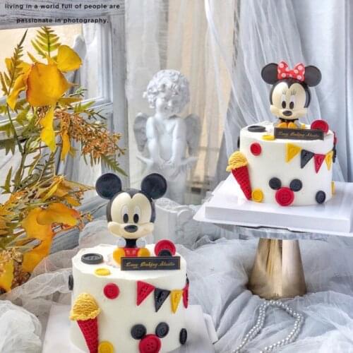 Cartoon Mickey mouse Minnie Baking Cake Decoration Ornaments Cake Topper Baby Birthday Party Decoration Supplies Birthday Gift