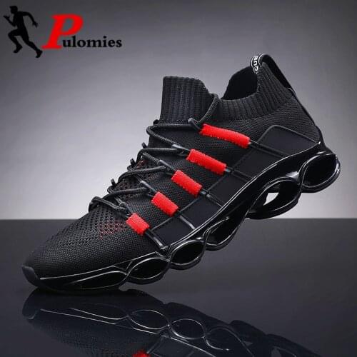 PULOMIES Men Sports Shoes Running Shoes Men Spring Platform Sneakers Men Casual Shoes Men Tennis Shoes Size 38-48 Sneakers