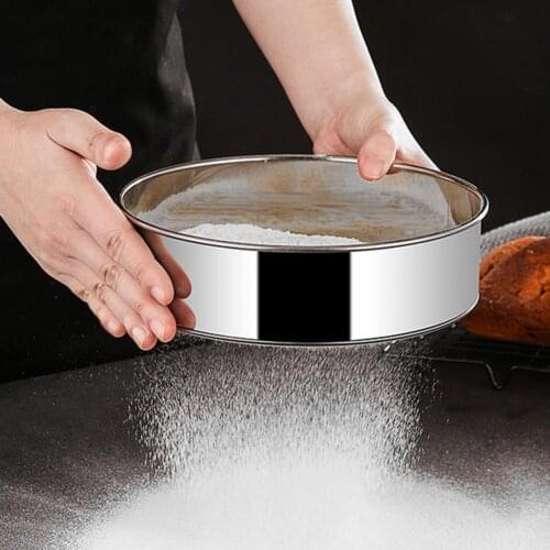 Reliable Mesh Strainer High Hardness Fine Workmanship Anti-rust 60 Mesh 304 Stainless Steel Round Flour Sifter Baking Tool