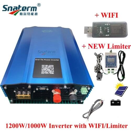 Newly WIFI MPPT 1200W 1000W Battery Discharge Solar PV On Grid Converter DC24V 48V 72V 96V AC110V- 240V Grid Tie Solar Inverter