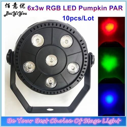 Cheap Good Quality 6pcs 3W RGB 3In1 LED Mini Pumpkin Flat PAR Light 6x3w LED Mini Slim PAR Light