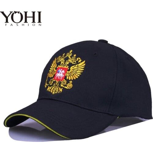 2018 New Neutral Cotton Outdoor Baseball Cap Russia Badge Embroidery Snapback Fashion Sports Hat Men and women with Patriot Hat