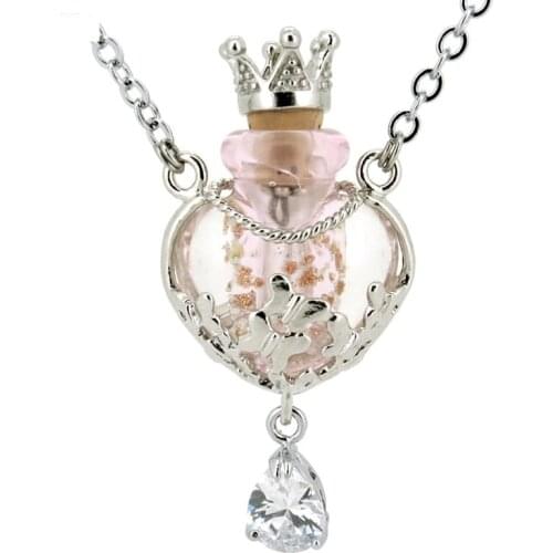 2021 New Arrival Wholesale Empty Cremation Urn Pendant Crystal Perfume Bottles Necklace pendant Glass Bottle Necklaces