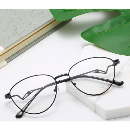 Cat Eye Myopia Optical Lens Glasses Women Trendy Metal Frames Eyeglasses Men Classic Clear Lenses Personalized Glasses Frame