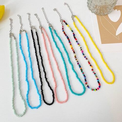 1pcs Beads Choker Necklace For Women String Collar Charm Colorful Handmade Bohemia Collier Femme Jewelry Gift
