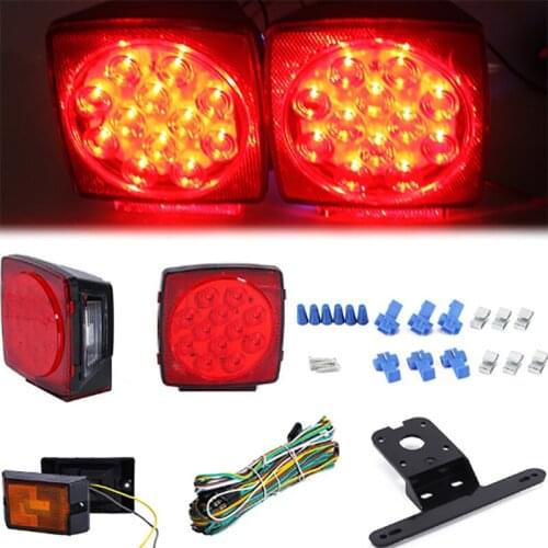 12V LED Turn signal Lights Submersible Trailer Lamp Tail Brake Stop Lamp For Under 80 Inch For Trailer Boat Truck RV Camper