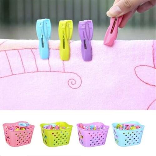 30Pcs Plastic Laundry Clothespins Decorative Clothes Pegs Clothespin Storage Organizer Towel Washing Clips With Storage Basket
