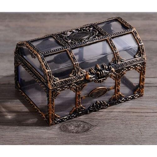 Trinket Crystal Collectibles Case Jewelry Box Transparent Organizer Treasure Storage Home Desktop Chest Box 10.5*8*6.5cm
