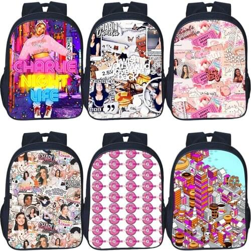 Charli Damelio Backpack New Ice Coffee Splatter Bookbag Women Funny Cartoon Mochila Men Travel School Bag Bag Girl Rucksack