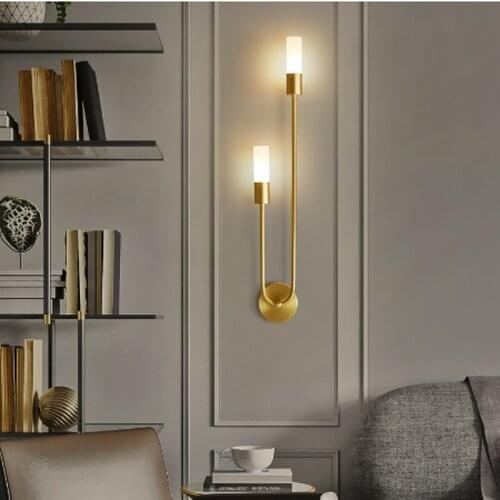 Modern Led Wall lamp Nordic Brass Bedroom Bedside Reading Lamps Corridor Stairs Aisle Light Home Decoration Luminaire ZM1012