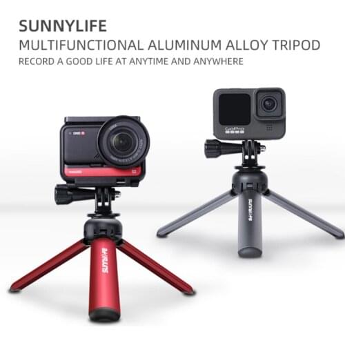 Sunnylife Aluminum Alloy Mini Tripod Handle for GoPro Hero 9/OM 4/Osmo Pocket /Insta360 One R Action Camera Accessories