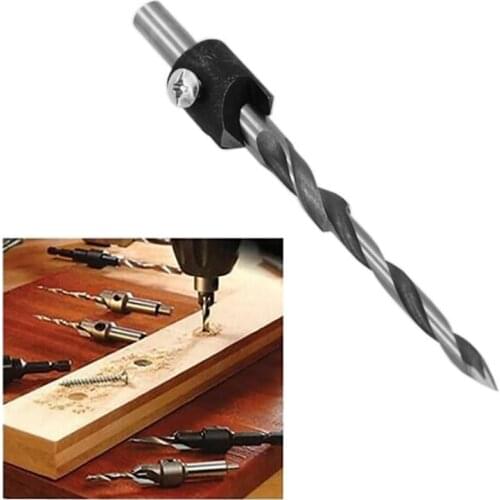 HSS Flute Countersink Drill Bit Deburring Tool Carpentry Reamer Woodworking Chamfer End Milling Countersink Step Guide Drill Bit