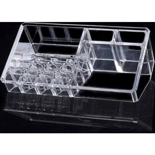 T21D Clear Acrylic Tabletop Makeup Container Lipstick Holder Nail Polish Organizer