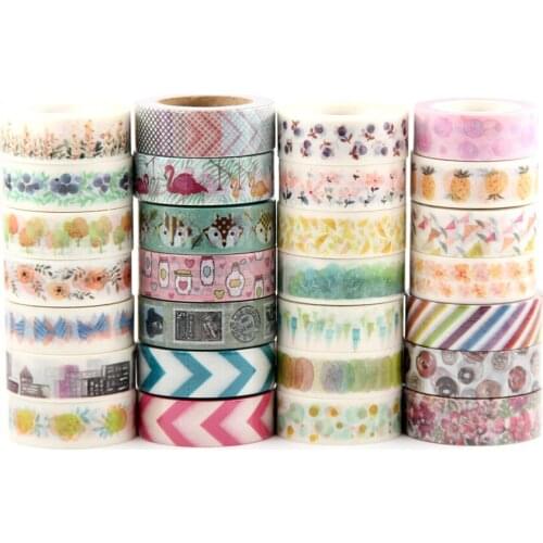 On sale Randomly Mix 30 rolls washi tape set petal Animal Flower Paper Japanese Washi tape 15mm*10m Top quality