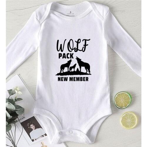 Thing for Baby Clothes Winter Wolf Pack New Member Print Newborn Boy Fall Costume Rompers Toddler Girls Jumpsuit Autumn
