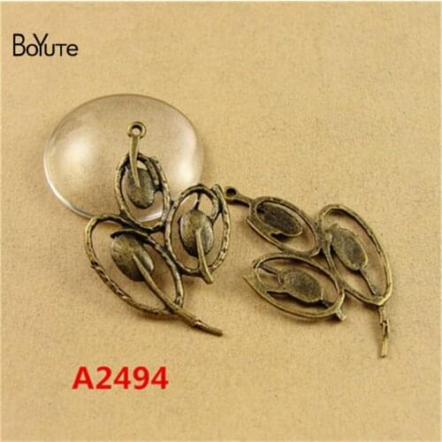 BoYuTe (40 Pieces/Lot) 40*25MM Vintage Peacock Feathers Charms Diy Metal Zinc Alloy Feathers Charms Pendant for Jewelry Making