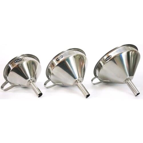 Stainless Steel Funnel Kitchen Accessorie Tools Kitchen Oil Liquid Funnel With Detachable Filter Wide Oil Beer Coffee Water Mou