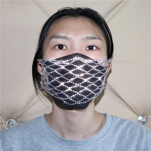 Woman fashion romantic rhinestone mask veil bling crystal jewelry decoration jewelry woman cosplay accessories party gift