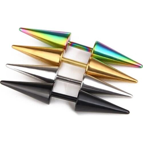 Black Earrings Womens Stainless Steel Screw Piercing Ear Studs Multicolor Hip Hop Rock Gold Earring Gifts for Woman Accessories