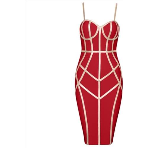 2019 Wholesale Summer Woman Dress Sexy White Black Red Yellow Blue Striped Sleeveless Celebrity Party Bandage Bodycon Dresses