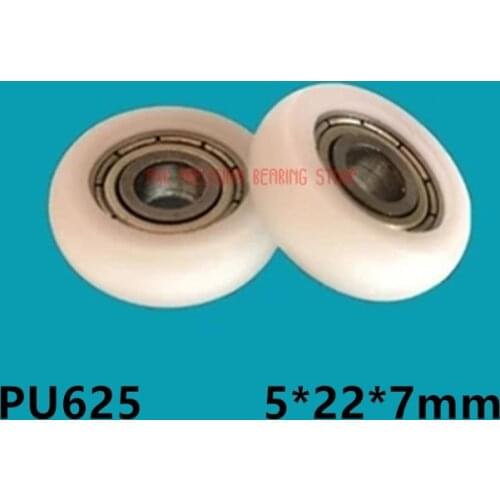 10pcs 625 arc pulley 5*22*7 coated plastic bearing rubber bearing pulley wheel small nylon wheel direct spherical surface