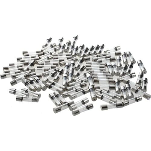 100 Pcs 5mm x 20mm Fast Blow Type Glass Tube Fuses 2A 250V Replacement