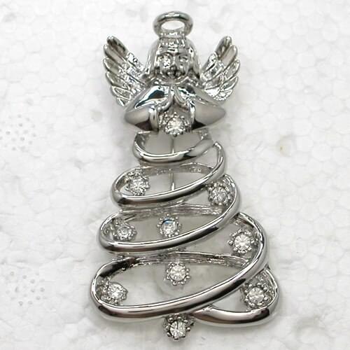 12pcs/lot Wholesale Fashion Brooch Crystal Rhinestone Angel Pin brooches C102124