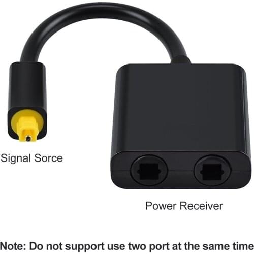 2pcs Digital SPDIF Optical Audio Splitter Adapter 2 Way Toslink Splitter SPDIF Optical Cable Splitter Hub 1 Input 2 Output