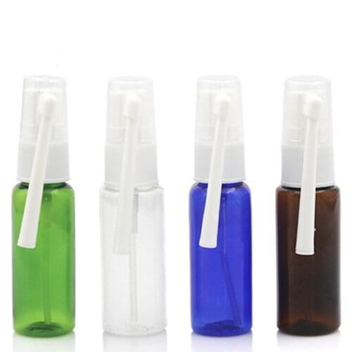 20ML Multicolor Plastic Nasal Spray Bottles Pump Mist Nose Spray Refillable Bottles For Medical Packaging LX1329
