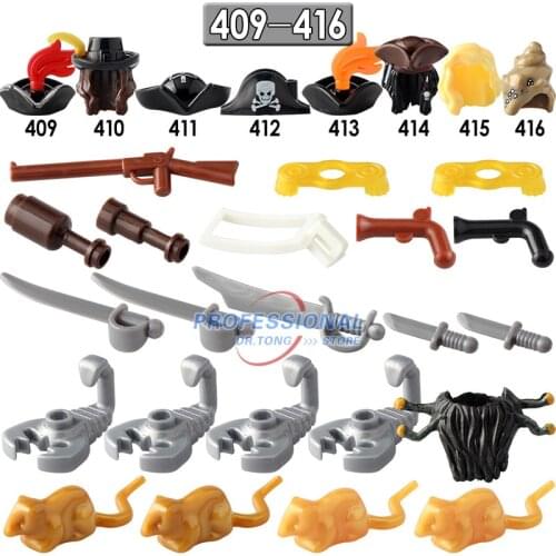20pcs/lot Pirates of Caribbean Captain Jack Dolls Building Blocks Children Toys for Boys Gift Kids Christmas Toys Ksz401-416