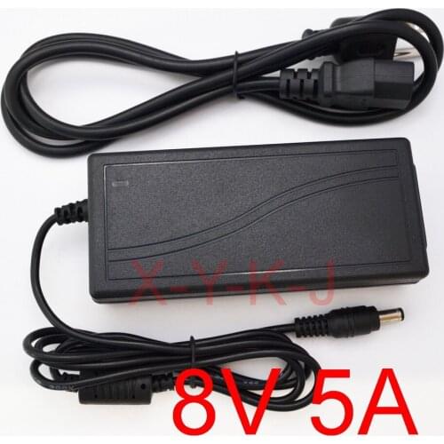 20PCS 8V 5A High quality IC solutions AC 100V-240V DC 8V 5A 5000mA Switch power supply, 40W DC 5.5mmx 2.1mm-2.5mm EU/US /UK /AU