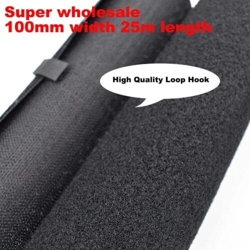 100MM Hook Loop Wholesale 25Meter/Pair Adhesive Hook and Loop Fastener Tape Sew-On Accessories Black White Magic Tape No Glue
