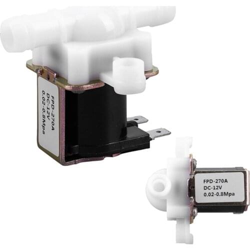 3/8inch 12VDC Hose Barb Electric Solenoid Valve Plastic Body 12-volt DC for Automatic Faucets Drinking Fountains-no Pressure,whi