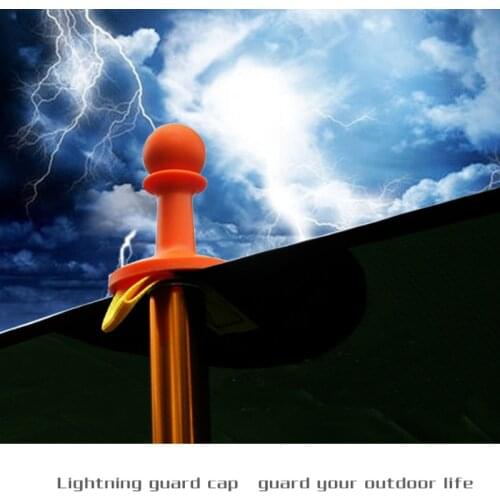 4 Pcs/Set Proof Cap Camping Tent Poles Awning Rod Support Bar Anti-Thunder Protection Cover Ha Camping Tent Accessories 2021